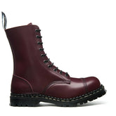 Oxblood Hi-Shine 10 Eye Steel Toe Capped Derby Boot