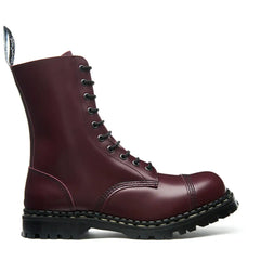 Oxblood Hi-Shine 10 Eye Steel Toe Capped Derby Boot