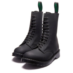 Black Greasy Grain 11 Eye Derby Boot
