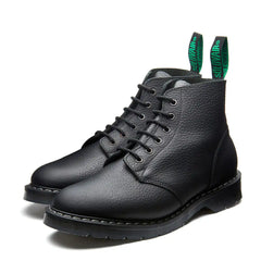 Black Greasy Grain 6 Eye Astronaut Boot