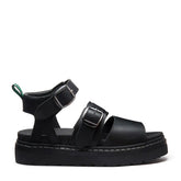 Lavendon - Black Greasy Two Strap Sandal