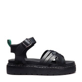 Eydon - Black Greasy One Strap Crossover Sandal