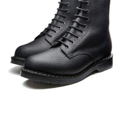 Black Greasy Grain 8 Eye Derby Boot