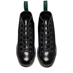 Black Vegan Hi-Shine 7 Eye Monkey Boot