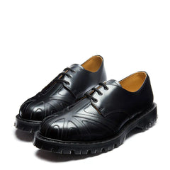 Black Hi-Shine Union Jack 3 Eye Gibson Shoe