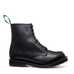 Black Greasy 8 Eye Derby Boot & Zip Guard