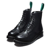Black Hi-Shine 8 Eye Derby Boot & Brogue Kiltie