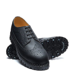 Black Greasy 4 Eye Steel Toe American Derby Brogue Shoe