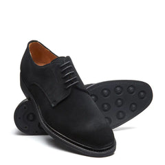 Black Suede 5 Eye Derby Shoe