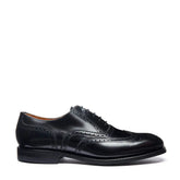 Black Hi-Shine 5 Eye Oxford Brogue Shoe