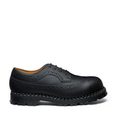 Black Greasy 4 Eye Steel Toe American Derby Brogue Shoe