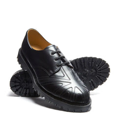 Black Hi-Shine Union Jack 3 Eye Gibson Shoe