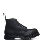 Black Greasy 6 Eye Steel Toe Capped Derby Boot
