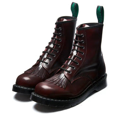 Burgundy Rub-Off 8 Eye Derby Boot & Brogue Kiltie