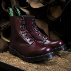Oxblood Hi-Shine 8 Eye Derby Boot