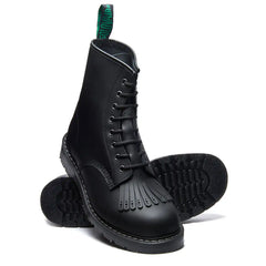 Black Greasy 8 Eye Derby Boot & Brogue Kiltie