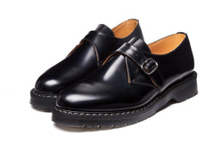Black Hi-Shine Single Buckle Monk Shoe