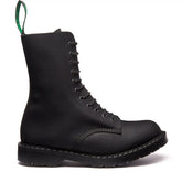 Black Greasy Grain 11 Eye Derby Boot
