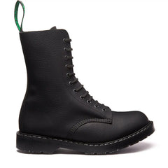 Black Greasy Grain 11 Eye Derby Boot