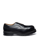 Black Hi-Shine 4 Eye Steel Toe American Derby Brogue Shoe