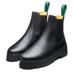Black Greasy Platform Dealer Boot