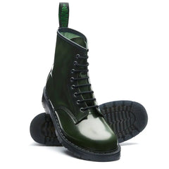 Green Rub-Off 8 Eye Derby Boot