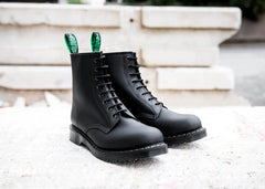 Black Greasy 8 Eye Derby Boot