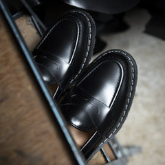 Black Hi-Shine Penny Loafer