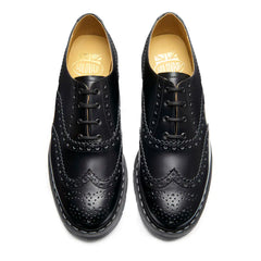 Black Hi-Shine 4 Eye English Oxford Brogue Shoe