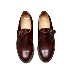 Burgundy Rub-Off Single Buckle Monk Shoe