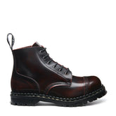 Burgundy Rub-Off 6 Eye Steel Toe Capped Derby Boot