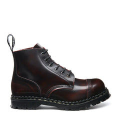 Burgundy Rub-Off 6 Eye Steel Toe Capped Derby Boot
