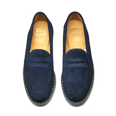 Navy Suede Penny Loafer