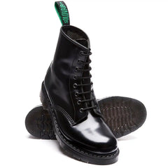 Black Hi-Shine 8 Eye Derby Boot & Care Kit