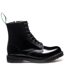 Black Hi-Shine 8 Eye Zip Derby Boot