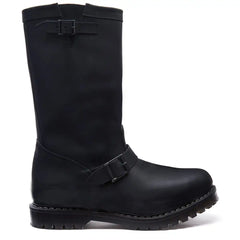 Black Greasy Biker Boot