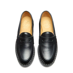 Black Hi-Shine Grain Penny Loafer