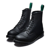 Black Greasy 8 Eye Derby Boot & Brogue Kiltie
