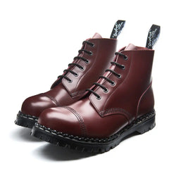 Oxblood Hi-Shine 6 Eye Steel Toe Capped Derby Boot