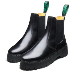 Black Hi-Shine Platform Dealer Boot