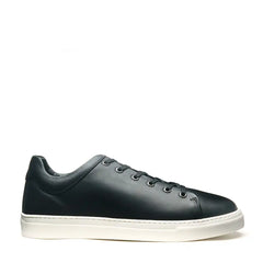 Black Calf Sneaker (White Sole)