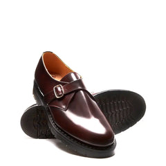 Burgundy Rub-Off Single Buckle Monk Shoe