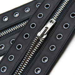 Black Greasy 8 Eye Derby Boot & Zip Guard