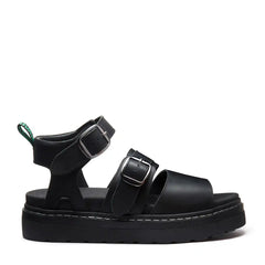 Lavendon - Black Greasy Two Strap Sandal