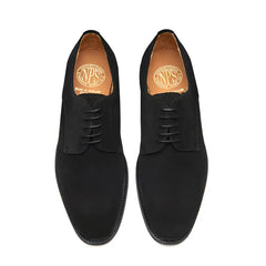 Black Suede 5 Eye Derby Shoe