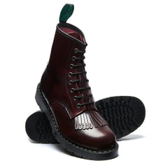 Burgundy Rub-Off 8 Eye Derby Boot & Brogue Kiltie