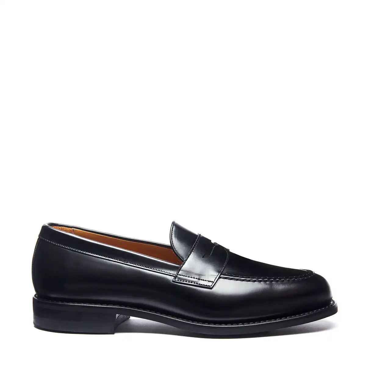 Black Hi Shine Penny Loafer