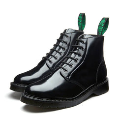 Black Hi-Shine Vegan 6 Eye Astronaut Boot