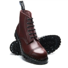 Oxblood Hi-Shine 6 Eye Steel Toe Capped Derby Boot