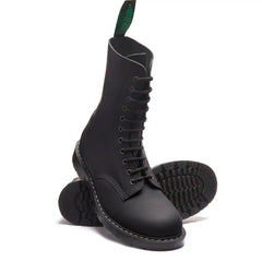 Black Greasy 11 Eye Derby Boot